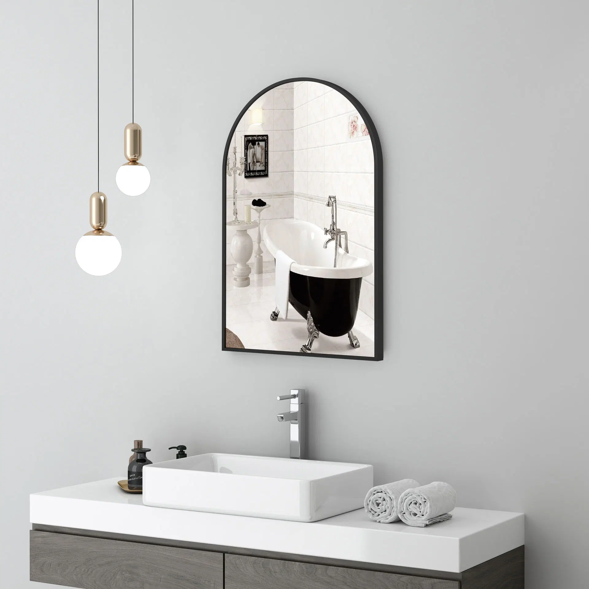 Nordic Wall Hanging Art Fitting Makeup Bathroom Vanity Wall-Mounted Toilet Porch Decorative Mirror