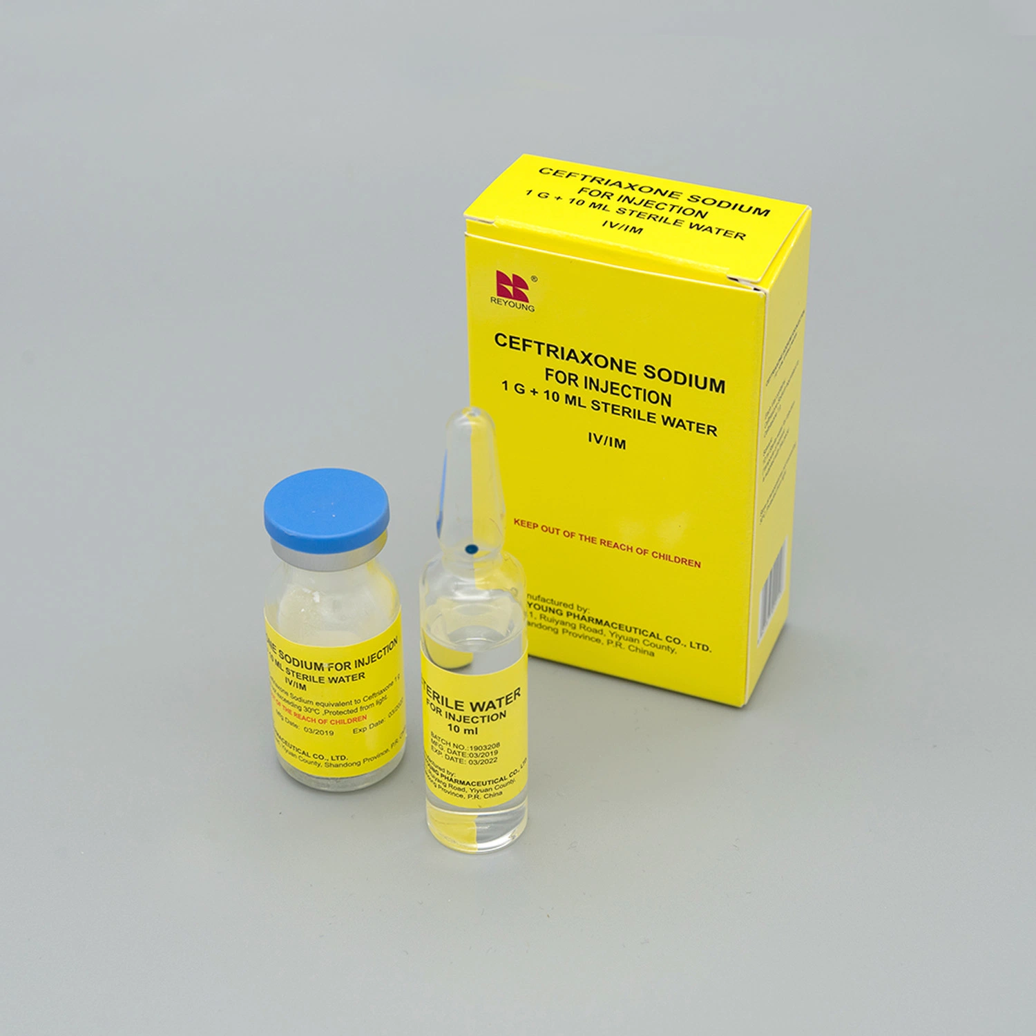 La ceftriaxone sodium pour injection avec GMP à partir d Reyoung Pharma