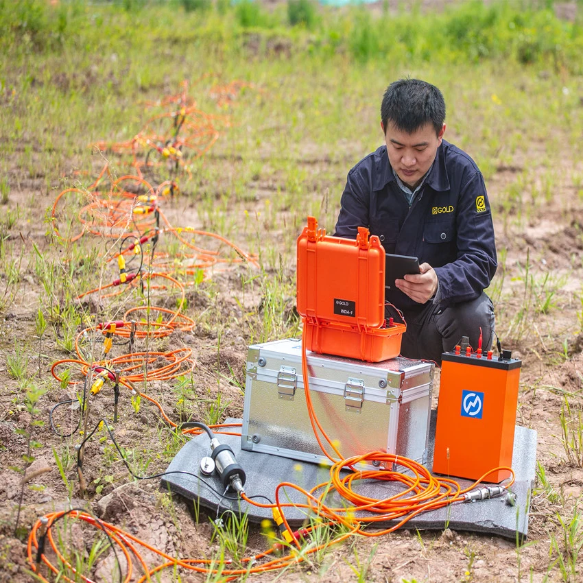 Instrumento de sondeo geofísico con imágenes de perfil de software para detector de agua subterránea