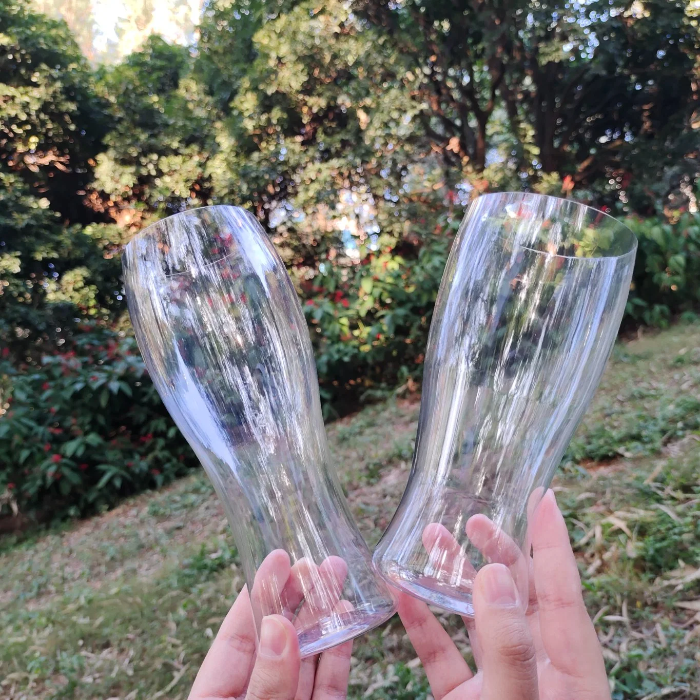 Shenone Factory Wholesale/Supplier Stemless Wine Glass Blown Round Shape Plastic Acrylic Stemless Wine Glasses Champagne Flutes