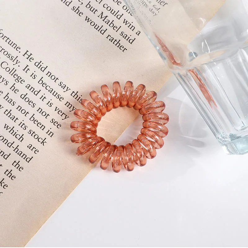 Transparent and Lovely Telephone Line Plastic Hair Ring Thin Hair Rope