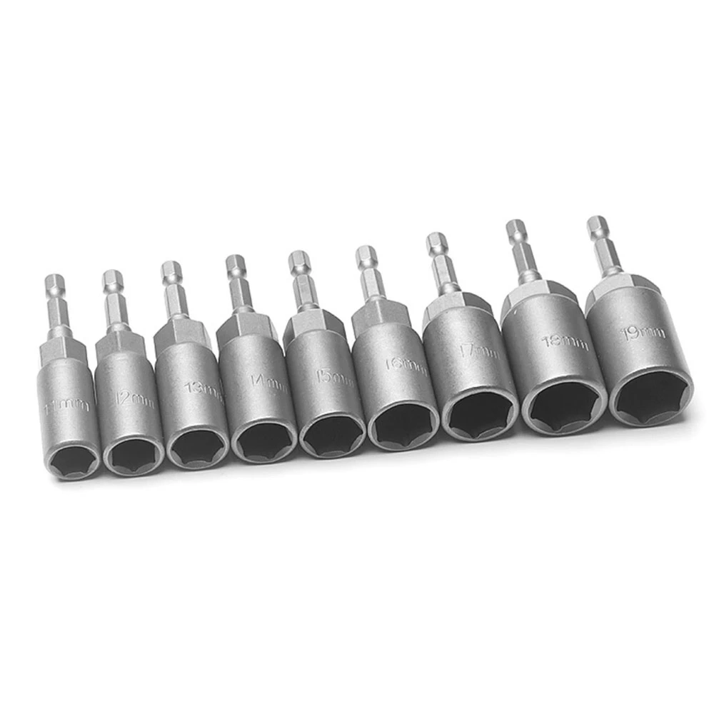 Deepen Socket Set 10 Piece Set 15 Piece Set Electric Drill Hexagonal Air Screw Socket Head Pneumatic Socket Head Deepen Power Nut Driver Drill Bit Set