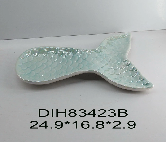 Ceramic Animal Glazed Cute Colored Mermaid Scale Tail Dish