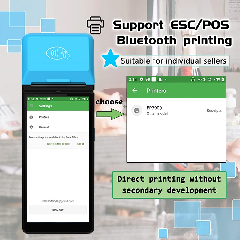 جهاز POS المحمول MSR/NFC/IC Android 11 للمطعم/تسليم الطعام (Z500C)