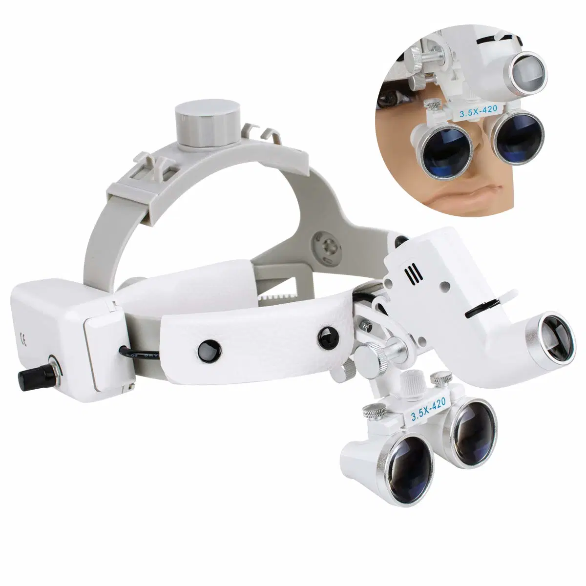 5W buena luz concentrada Lupa Binocular convergente Faro quirúrgico