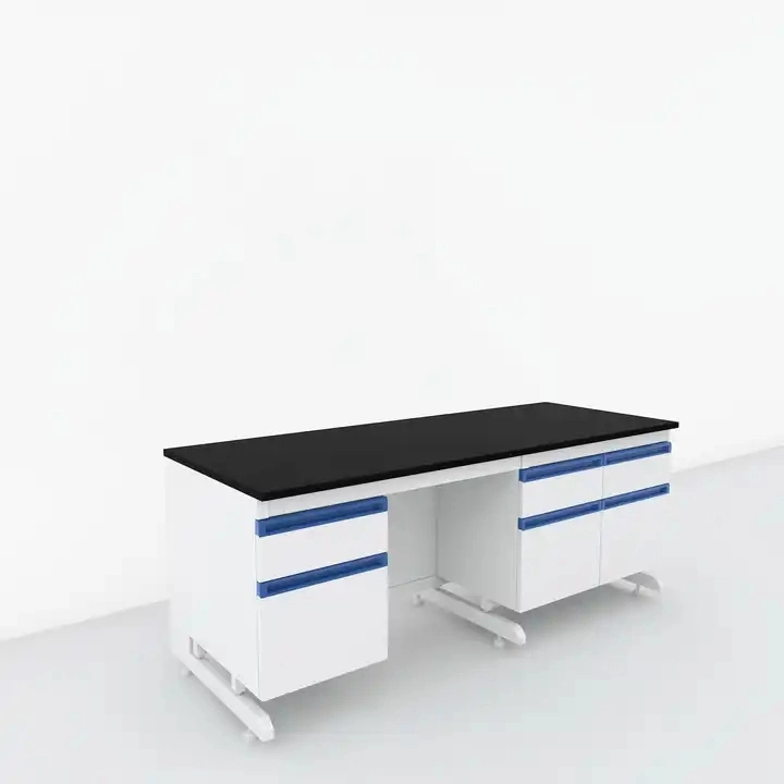 Modern Laboratory Furniture Workstation All Steel Lab Work Bench with Sink and Cupboard