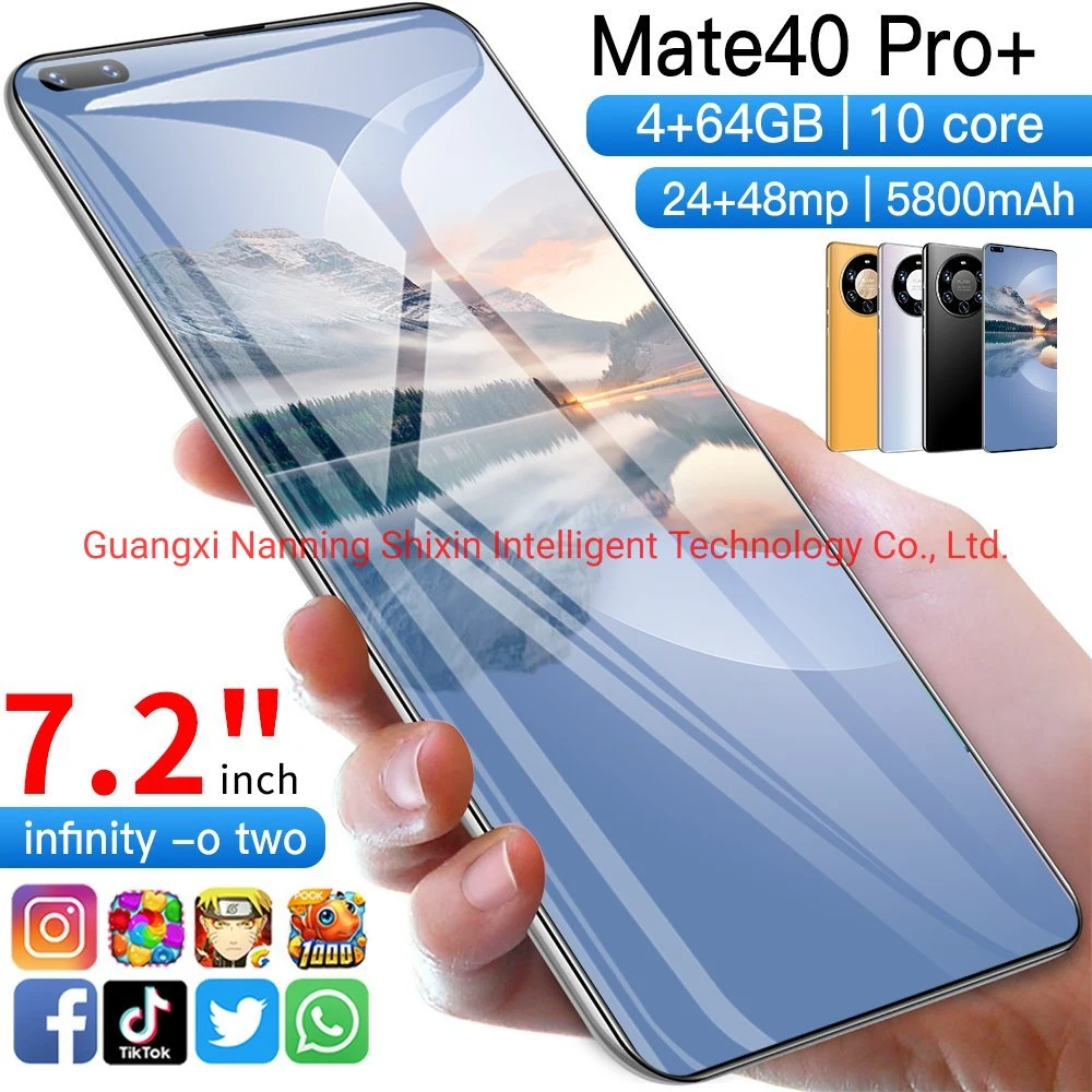 Original de Venta caliente para Mate 40Pro+ de doble cámara HD 7.2 Smart Phone de 4GB64GB llena la pantalla OLED Teléfono Móvil Mate 40Pro+