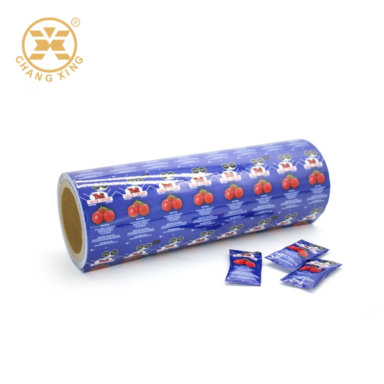 Custom Printed Plastic Ketchup Sachets Tomato Paste Packaging Materials Automatic Film Rolls