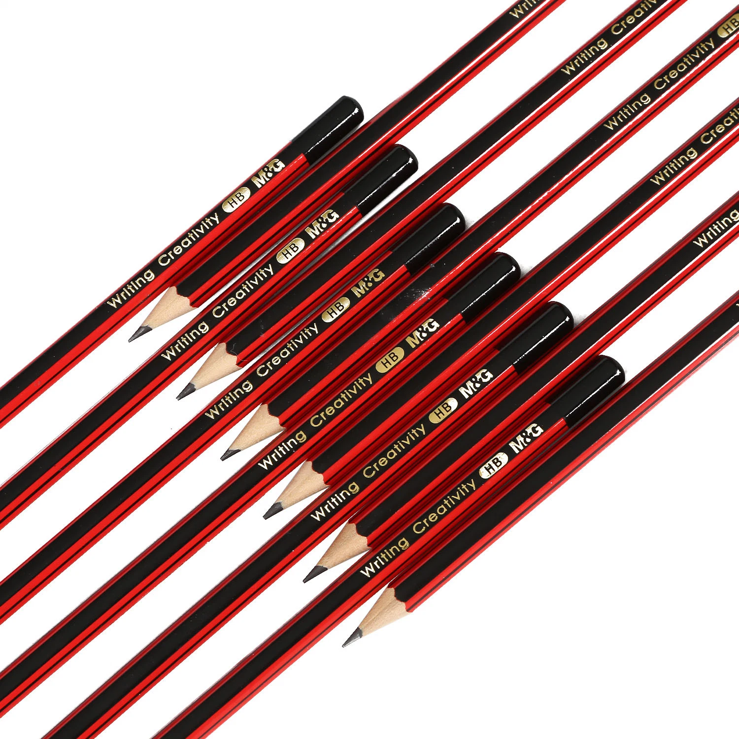 Standard Custom Logo Wooden Black and Red Hb Pencil Without Eraser