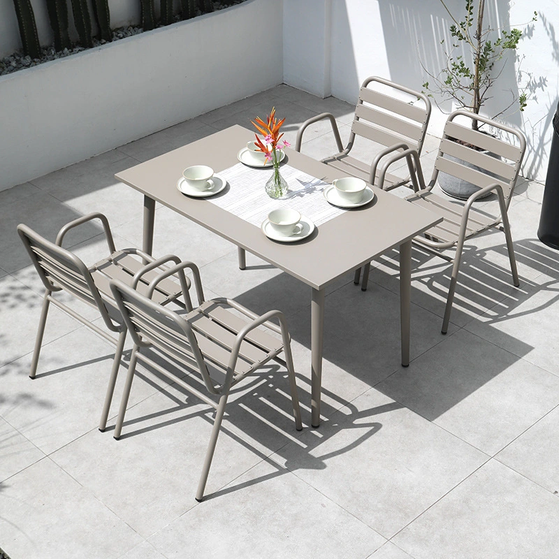 Ocio confortables muebles de exterior alta patio trasero de mimbre Rattan silla de mesa de comedor al aire libre Jardín