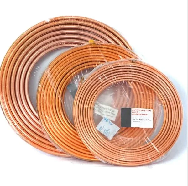 Copper Tubes/Pipes of 2024 3003 5052 5005 5083 6061 7075 15m Insulated 1/4'' 3/8'' Air Conditioner Pipes Fittings Pair Split Line Wire Set