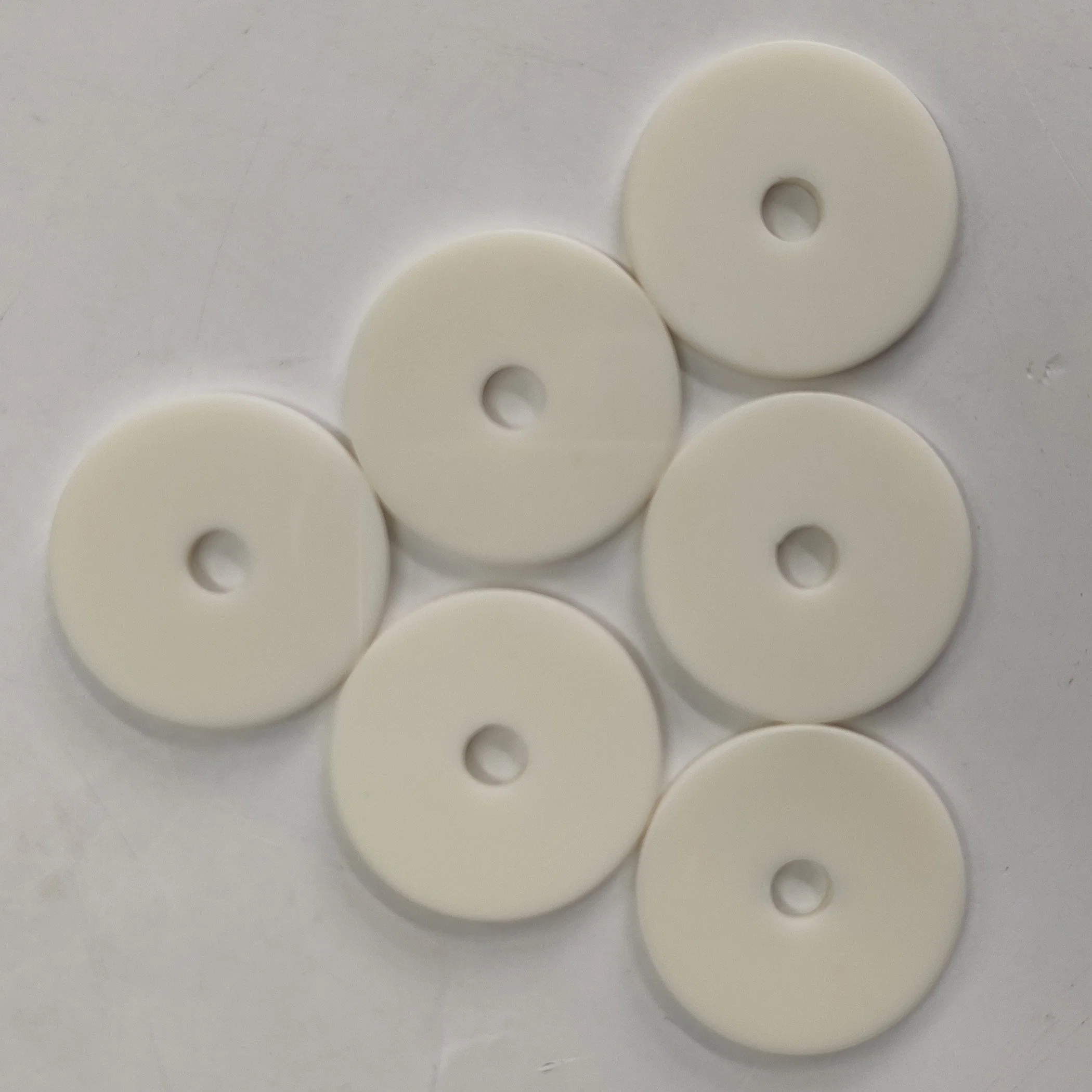 High Temperature Resistance Industrial Strctual White Al2O3 Plate Alumina Ceramic Electrical Insulating Washer with Holes