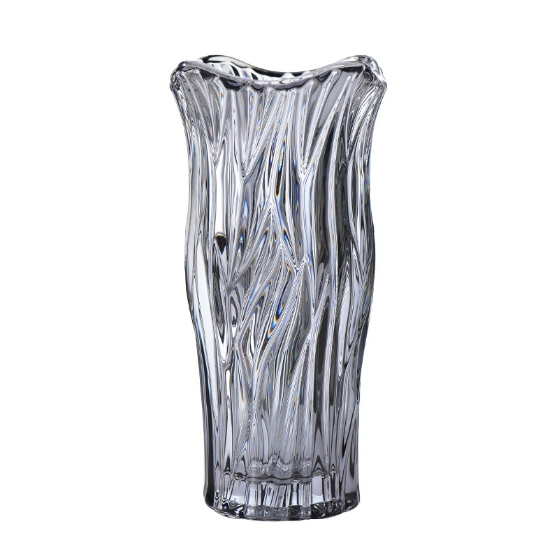 Wedding Home Decor Gold Diamond Transparent Glass Crystal Luxury Flower Vase