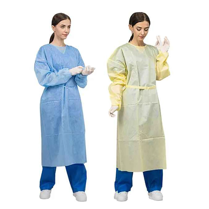 PP/PE/SMS/Nonwoven Protective Clothing Disposable Medical Surgical Isolation Gown for Hospital/Dental/Industrial