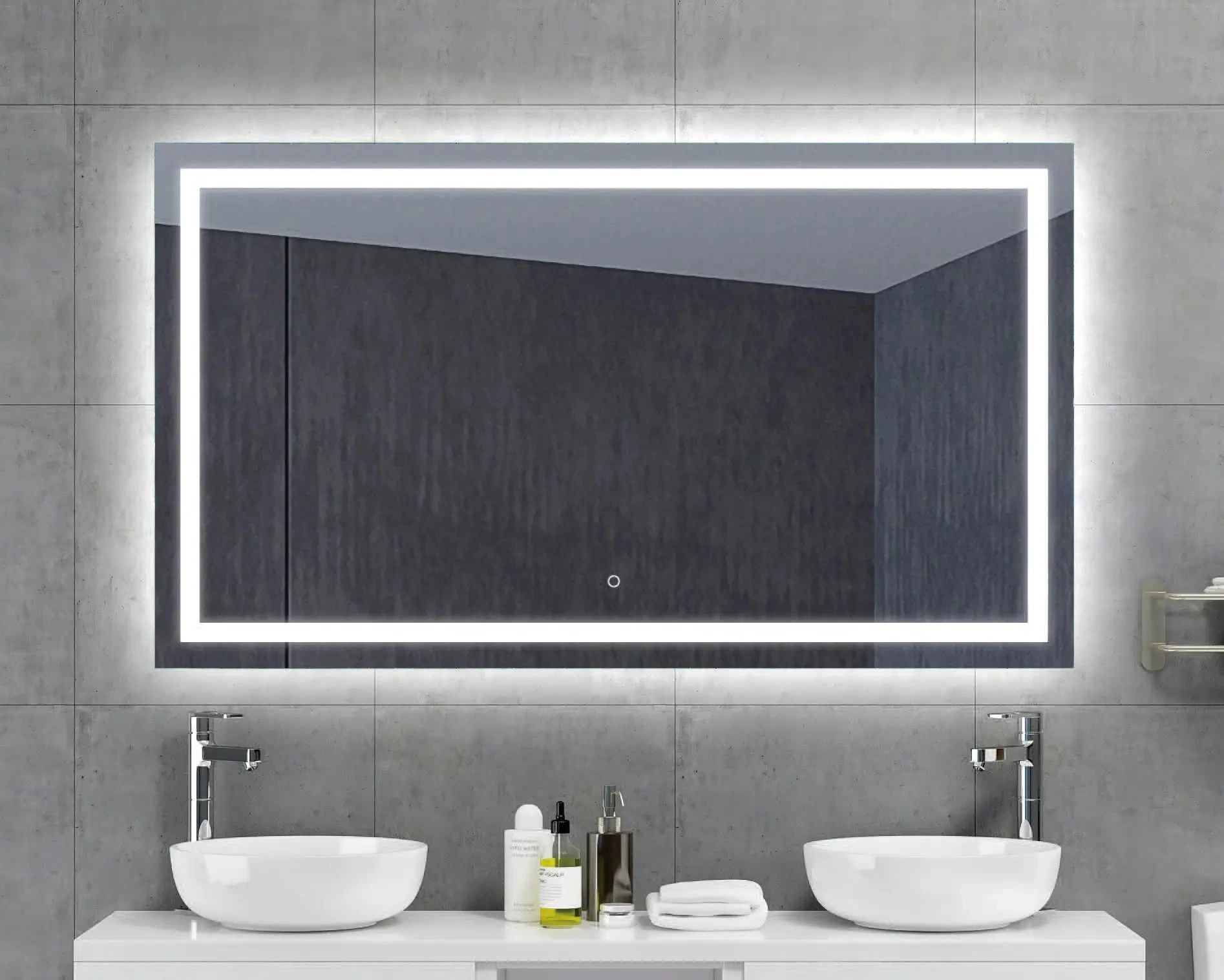 Maßgeschneiderte Badezimmer Spiegel mit Licht Squared beleuchtete Spiegel Anti-Fog Bluetooth Make-Up-Spiegel Mit Vergrößerungs