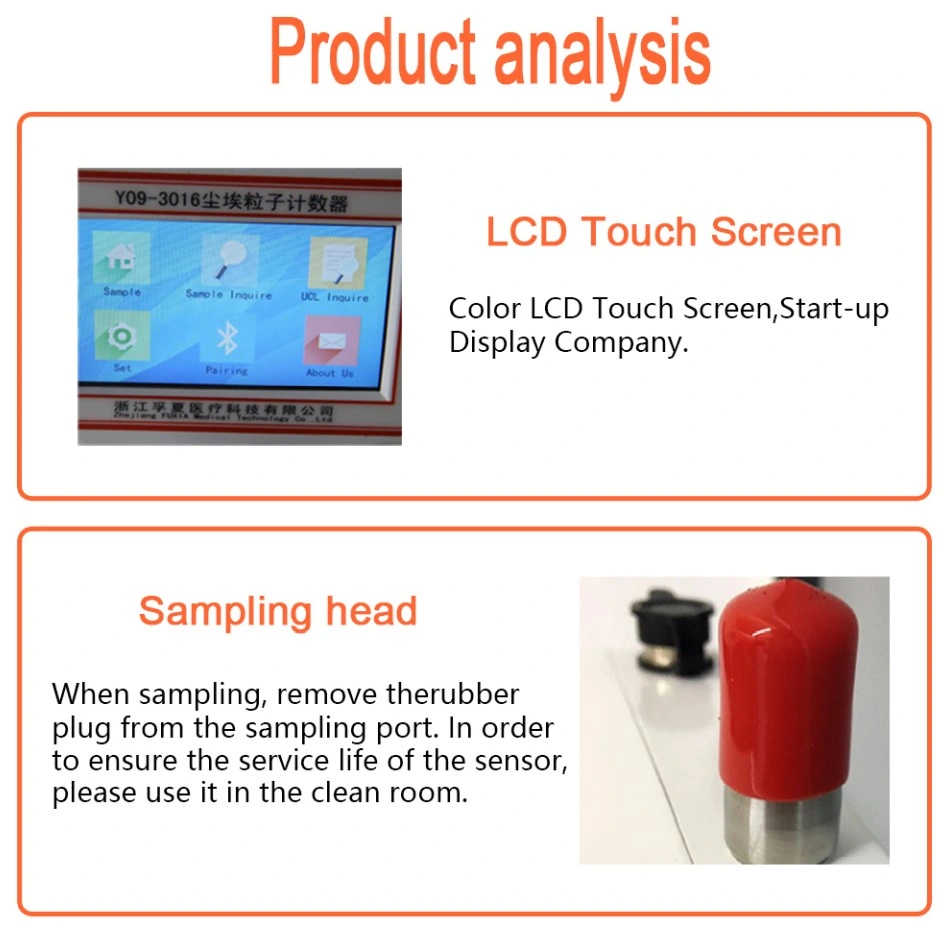 Touch Screen Display Portable Laser Dust Particle Counter