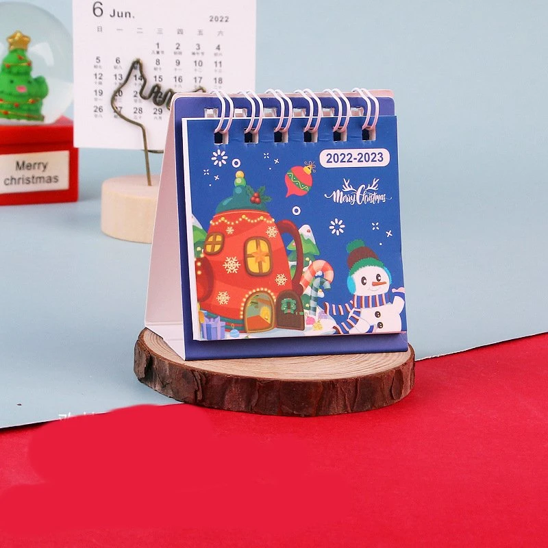 2023 novo mini desktop portátil de desenhos animados pequena secretária de trabalho criativo de calendário enfeites prendas de Natal Natal Turismo Calendário