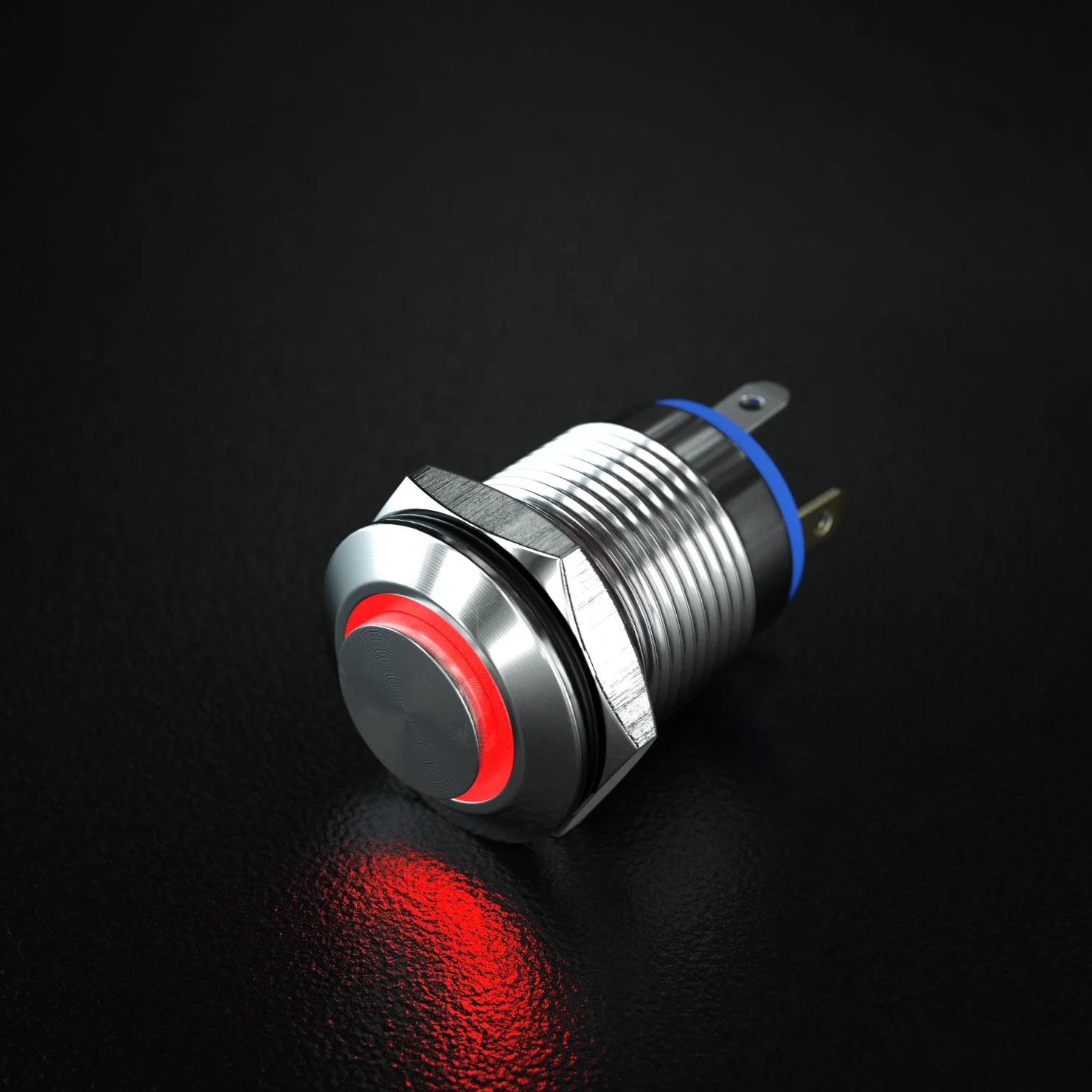 High quality/High cost performance Ring LED Red Push Button Reset 12V Metal 12mm Momentary High Head Switch