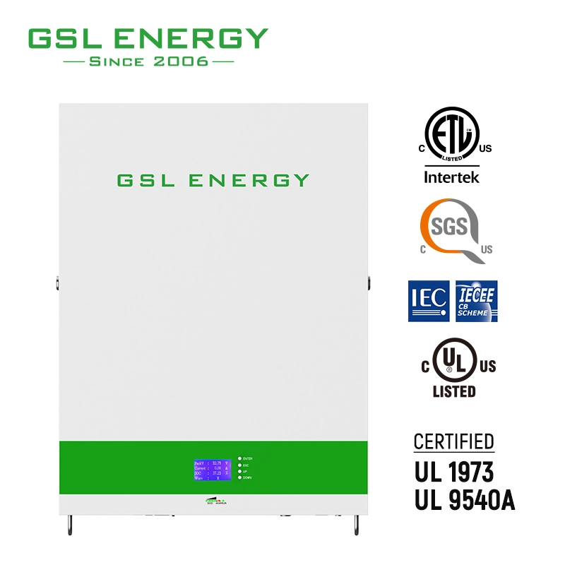 طاقة GSL 20 سنة ضمان Powerwall 14.34 كيلو وات 48V 51.2 فولت مثبت على الحائط مجموعة بطارية LFPO4 Lithium لنظام الطاقة الشمسية