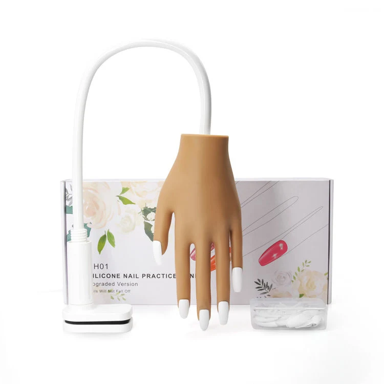 Silicone pratique main pour les ongles acryliques main de mannequin pour les ongles Formation
