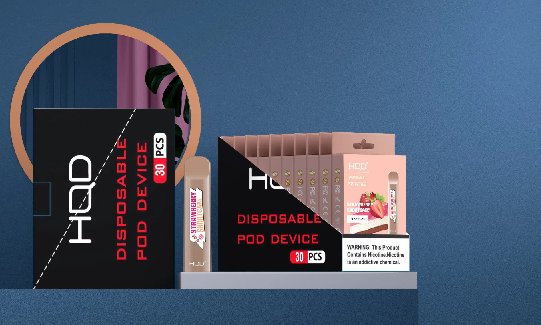 Hqd Vape jetables Hqd Factory Hot Sale dispositif POD 300 bouffées d'e-cigarette les arômes de fruits à cesser de fumer CE RoHS FAC a approuvé