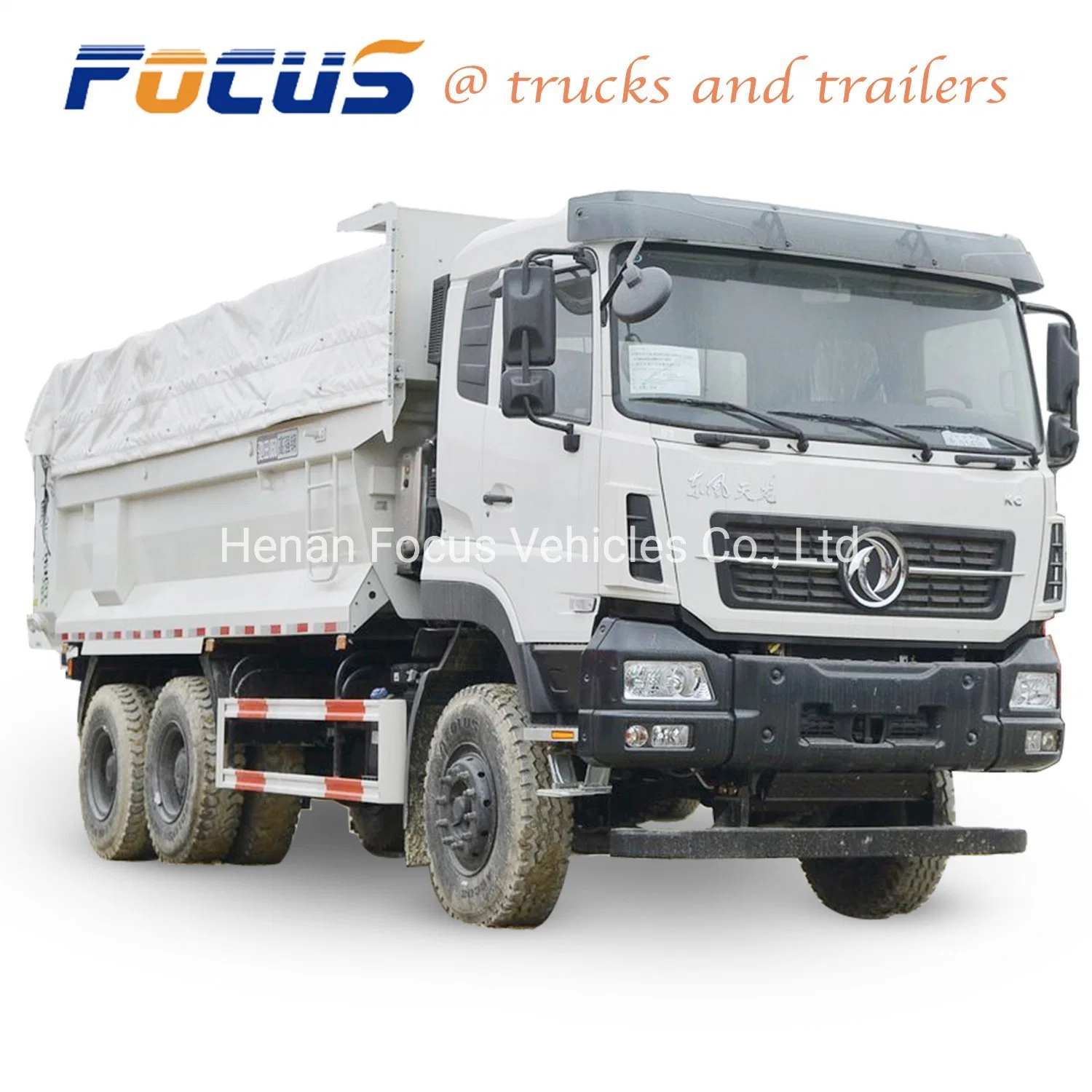 Dongfeng Cummins 20m3 Bathtub Dumper Body Tipper Dump Truck with Crane for Timber Transport