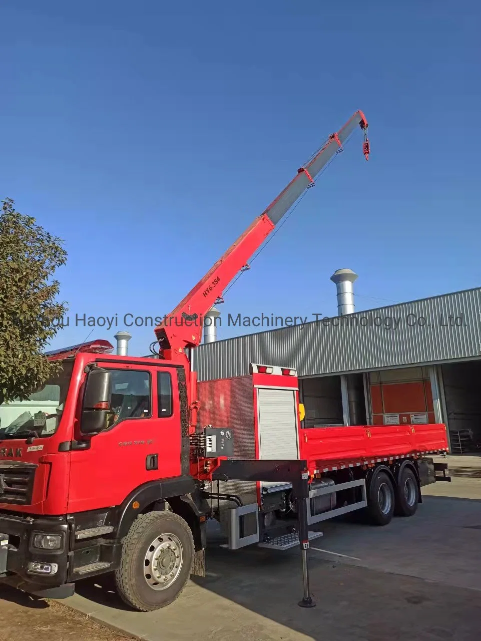 Haoy Hy6.3s4 13m 6t Straight Boom Telescopic Truck Mounted Crane for Chinese Factory Direct Sales