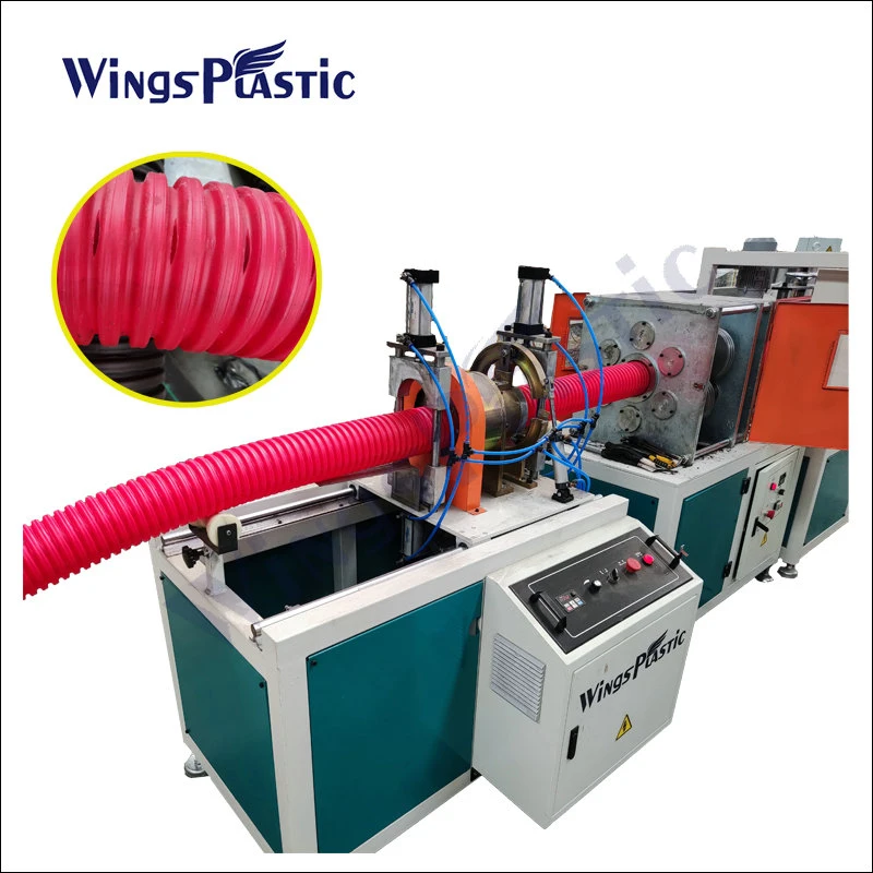 Wings New Technology HDPE PP PVC Single Wall Corrugated Pipe Machine Magic/Collapsible Plastic Pipe Extrusion Line