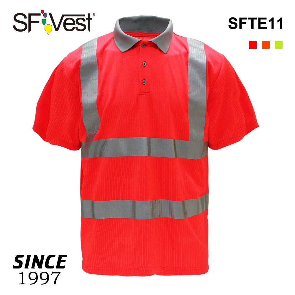 Hi Vis Reflective Safety T Shirt Short Sleeve Polo Work Wear