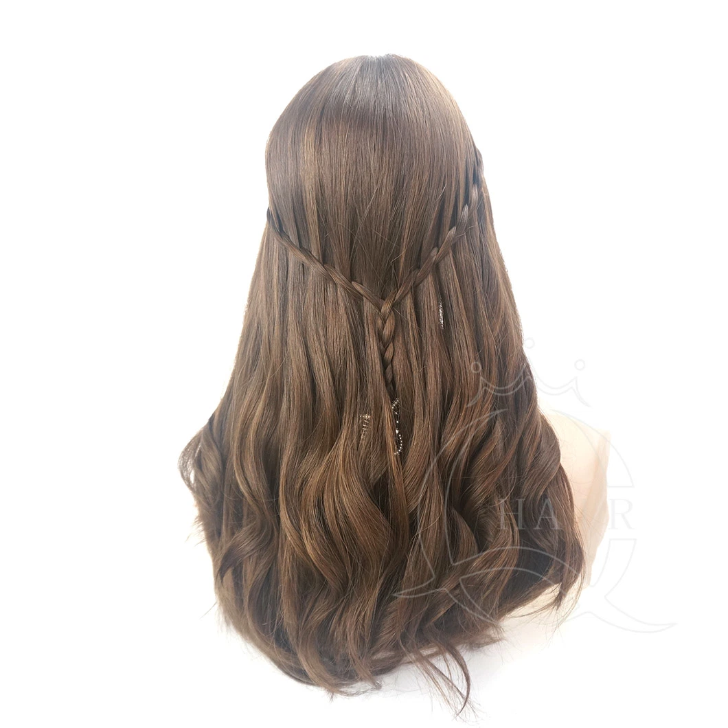 C18 Inch High quality/High cost performance Virgin Hair Made Brown with Highlight Simulated Scalp Silk Top Kosher Jewish Wigs Kosher Wigs Sheitels Wigs Heavy Density