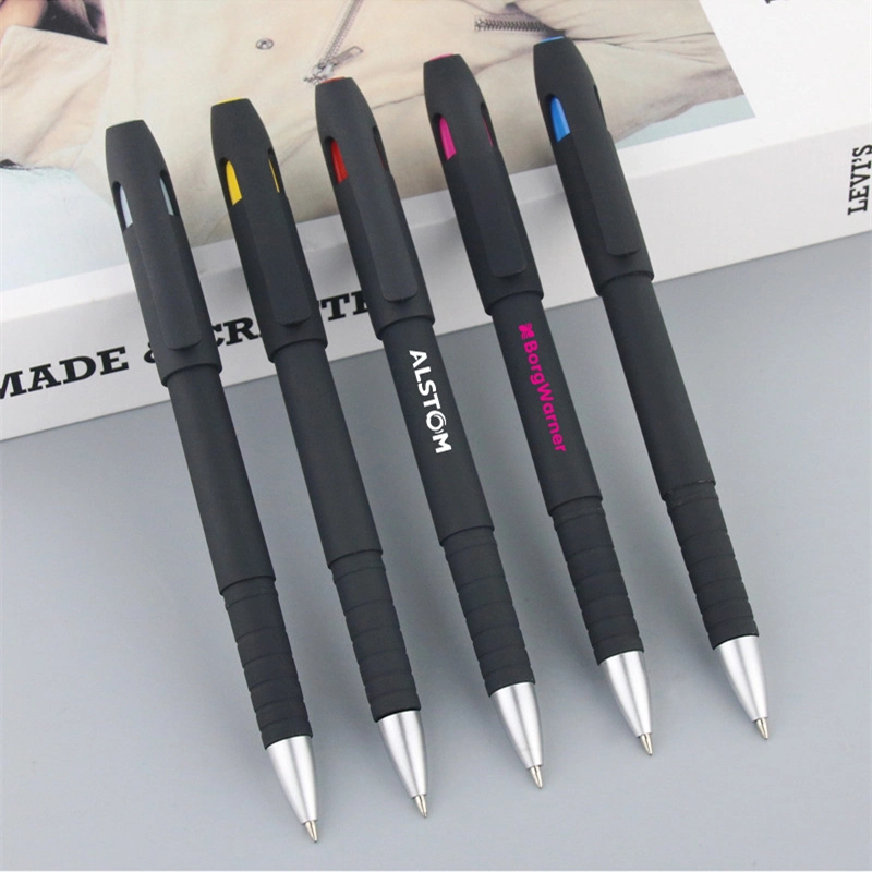 Promotion Advertising Pen Custom Company Logo Gift Pen Rubber Grip Plastic Ballpoint Pen