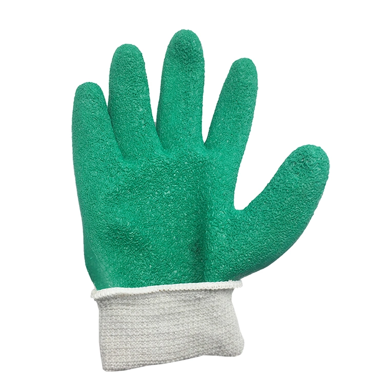 China 10g Cotton Latex Crinkle Safety Working Rubber Labour Protective Industrial Hand Gloves CE