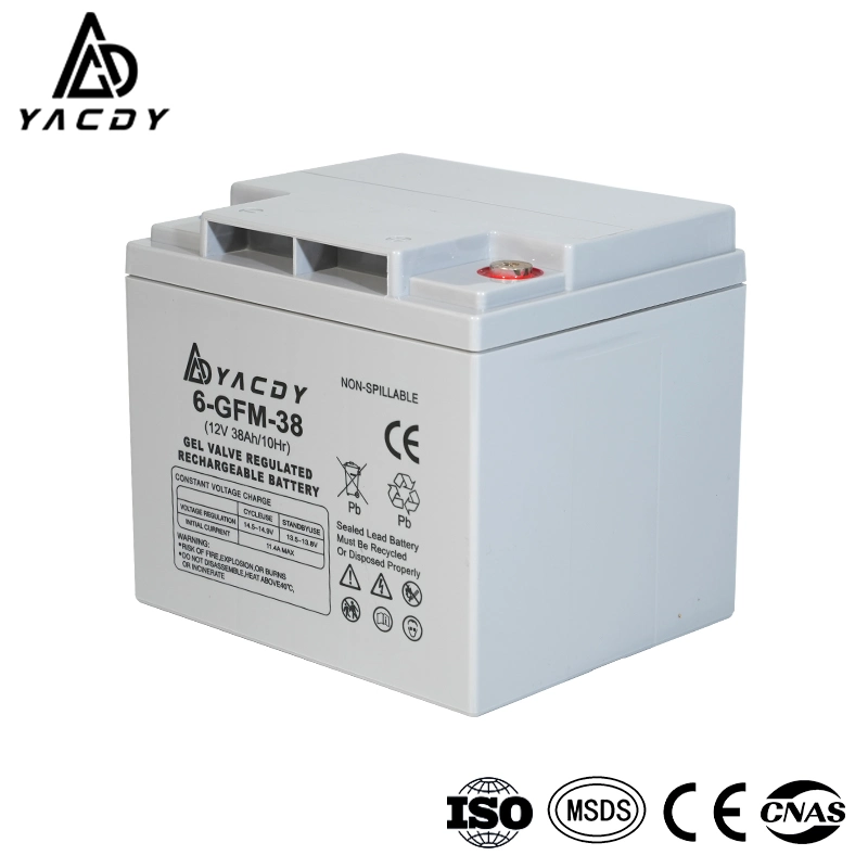 12V38ah Deep Cycle Rechargeable AGM Gel Solar UPS Storagebattery