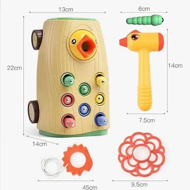 Promotional Toys Motor Skills Toy Woodpecker Catch and Feed Game Magnetic Game Children Colorful Kids Early Educational Toys Feeding Game