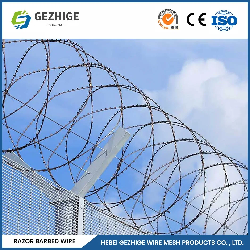 Gezhige doble torsión navaja caliente de fábrica de alambre de púas de acero inoxidable Galvanizado Alambre de púas de afeitar China 12-1/2X12-1/2 Bwg Galvanizado Alambre de púas