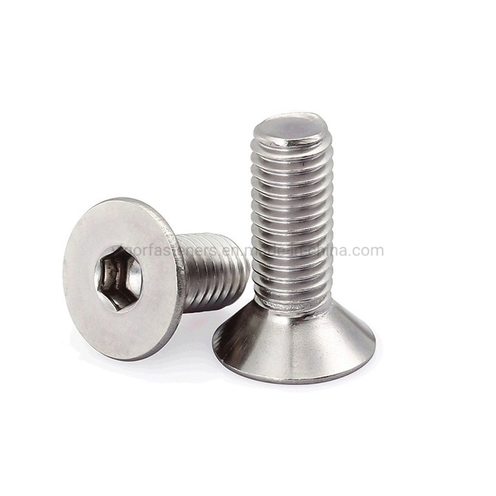 Stainless Steel Screw Grade 10.9 12.9 Hexagon Hardware DIN7991 Socket Flat Head Cap Screw for Automotive Hex Nails