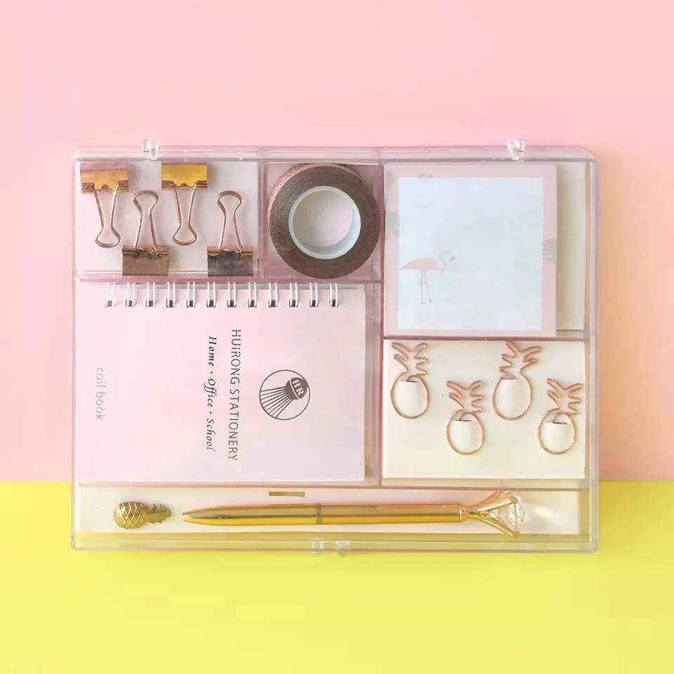 Stationery Kit Set Rose Gold Kids Cute Back to School Stationery Set