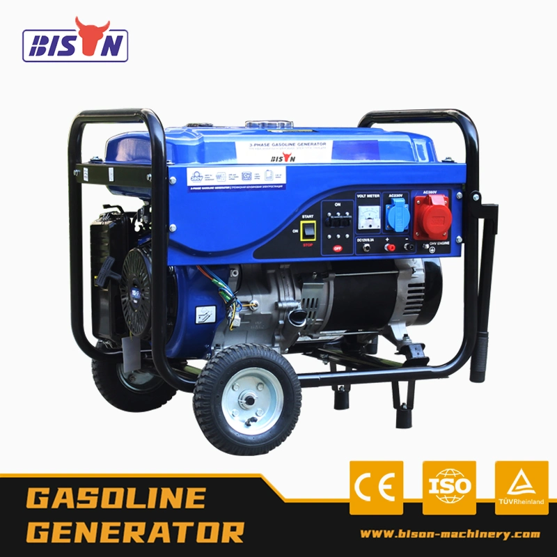 Bison 5kVA 5.5kVA 6.0kw 6.5kVA Small Portable Petrol Generator Price Set Air Cooled Electric Engine Power Gas Gasoline Generator with Handle &Wheel