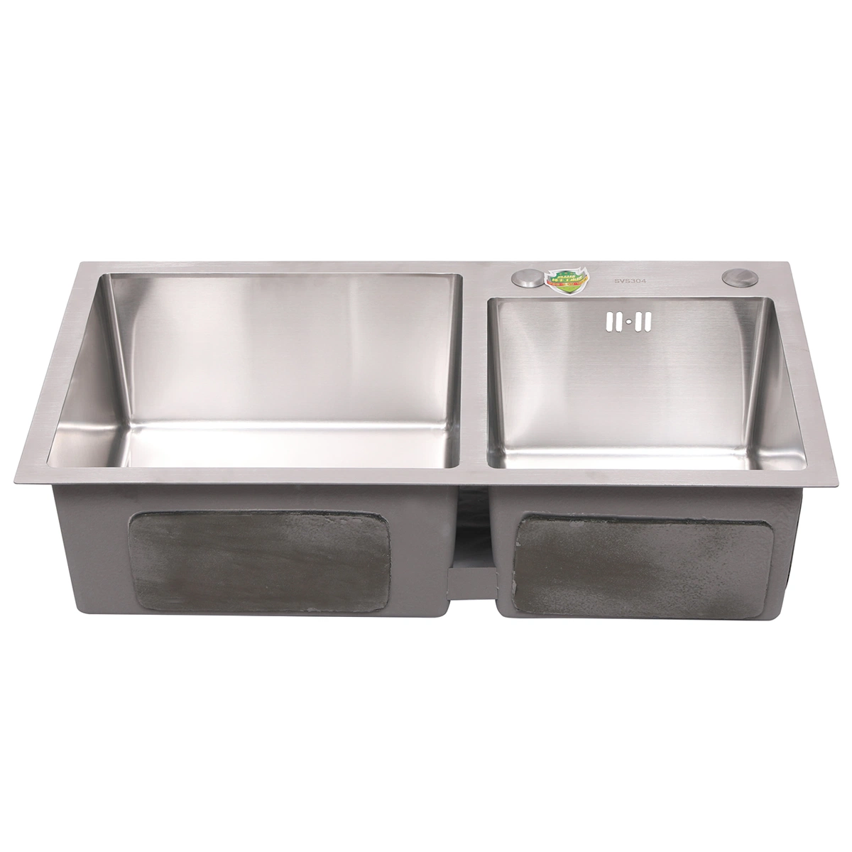 Double Bowl Topmount Kitchen Sink 18 Gauge Handmade Stainless Steel Sink