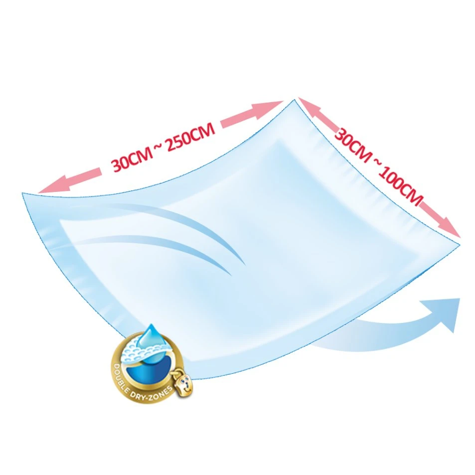 Adult Disposable Underpad Incontinence Products 3D Leak Prevention Channel Absorbency Plain