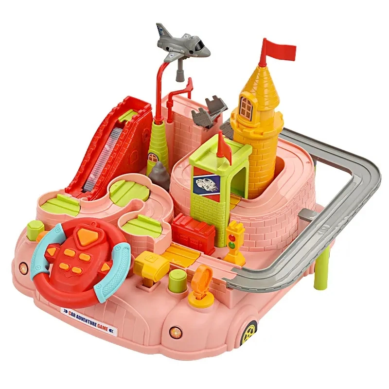 Voiture intéressante pour enfants, jouets éducatifs intellectuels, piste de course en plastique amusante et colorée, voiture intelligente multifonctionnelle, jeu d'aventure d'éveil.