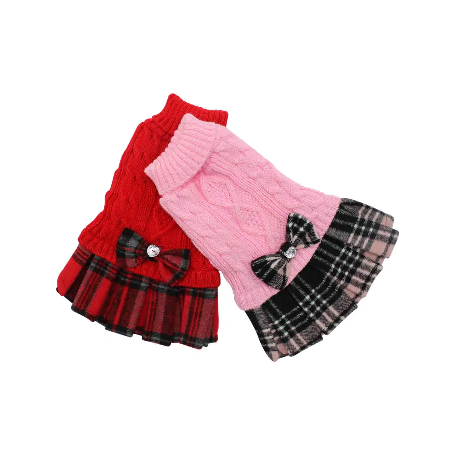 Tejidos de punto ropa mascota perro perro Sudadera chaqueta con embellecedores Plaid