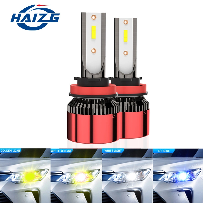 Haizg New Auto LED Headlights Bulb 3000K 4300K 6000K 8000K High Power H4 H7 H11 Car Motorcycle Headlight 50W 10000lm 100% Waterproof Auto Lighting System