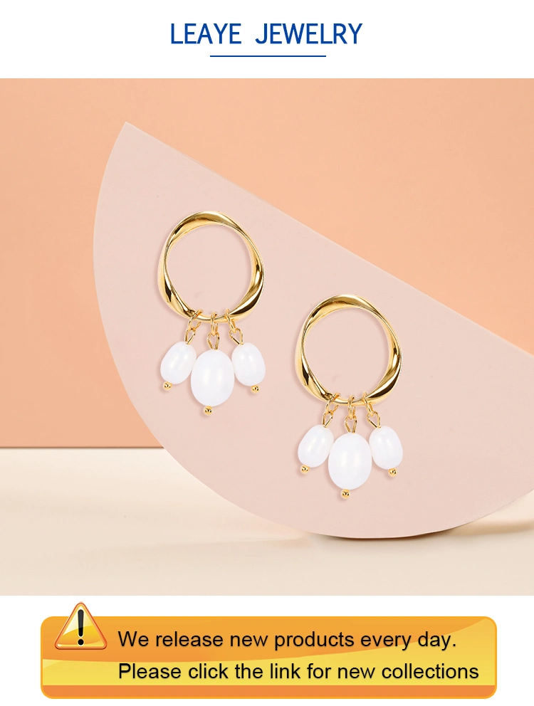 Gold Plated Pearl Hoop Earrings for Women