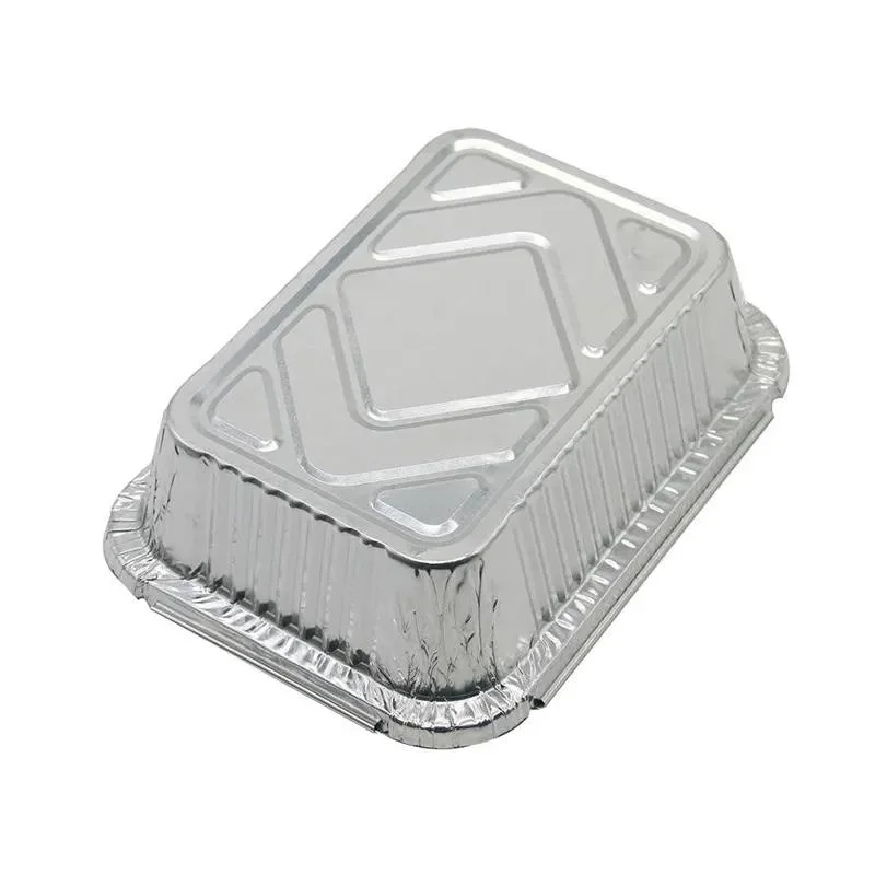 Disposable Food Packing Aluminum Foil Container Carry out Square Baking Tray