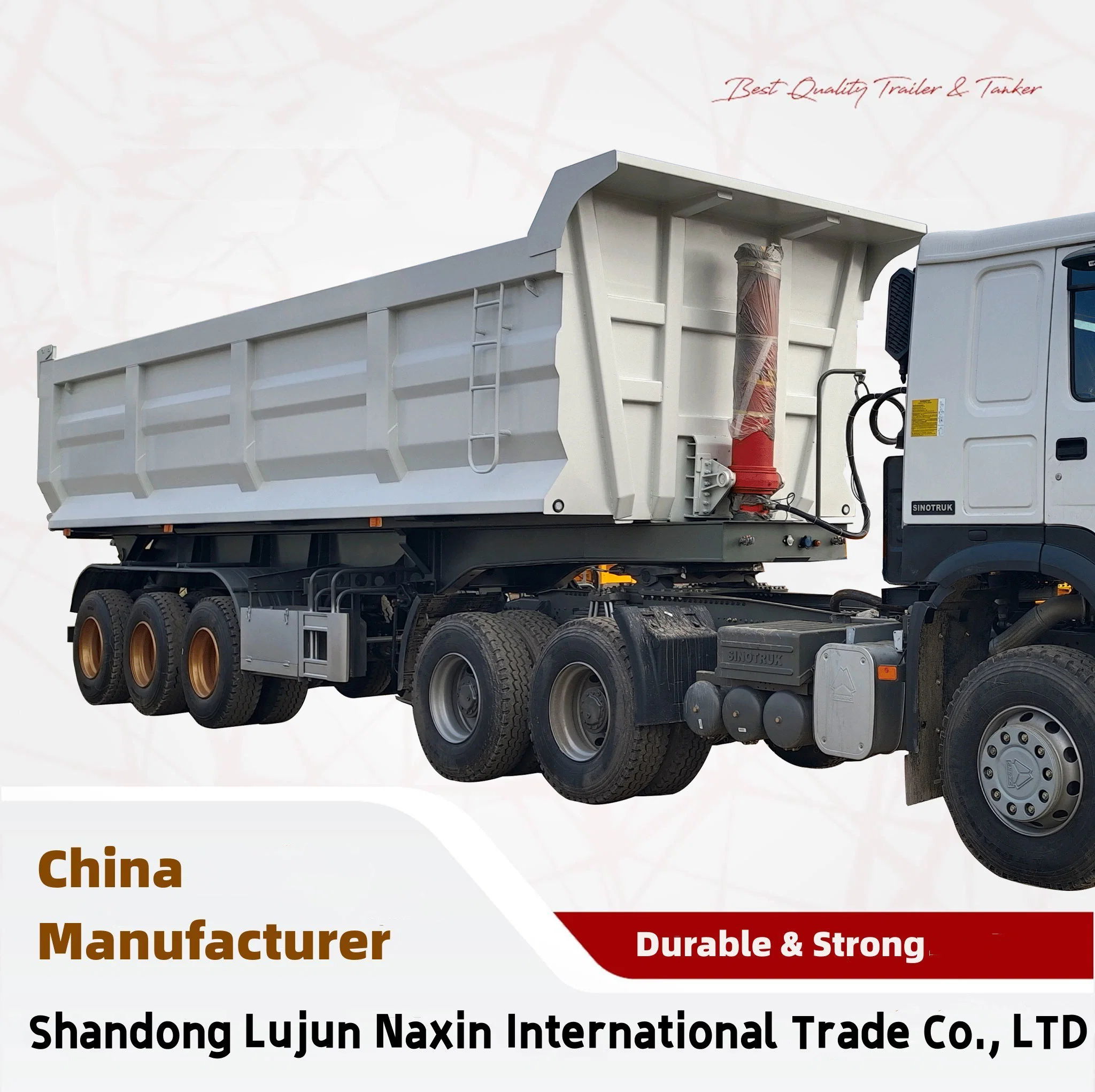 3/4 Axles 60-80 Tons Heavy Tipper / Dump Truck Semi Trailer