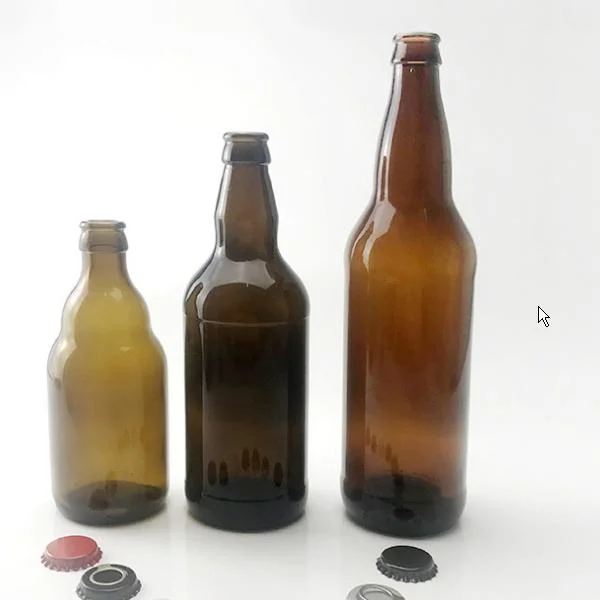 Amber Color Ice Ginger Cold Brew 330ml Glass Beer Bottle with Lid