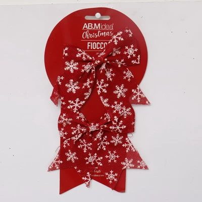 Wholesale/Supplier 12*10.5cm Red Christmas Bows with Printing