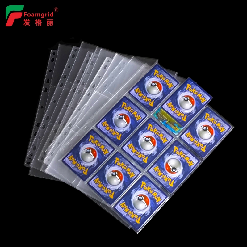 Free Sample R Corner Transparent 9 Pockets Card Holder Page or Customized for Card Storage