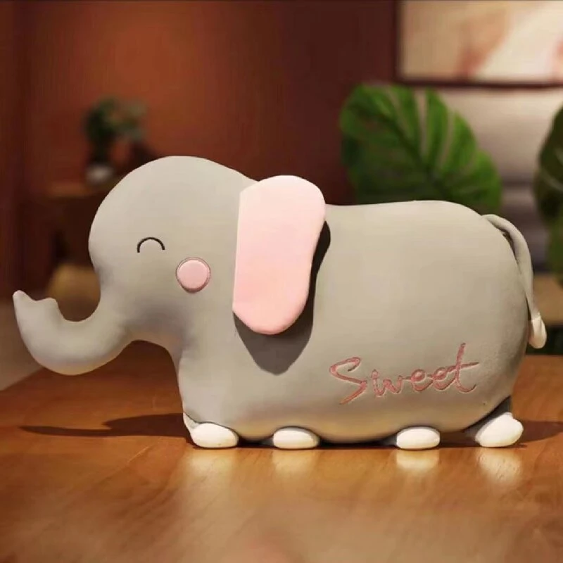 Peluche Oreiller de Couverture en Gros Personnage de Dessin Animé Éléphant Poupées Bébé